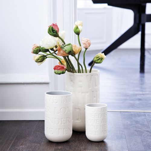 Vaso contemporaneo - LOVE SONG - Kahler Design - in maiolica / bianco