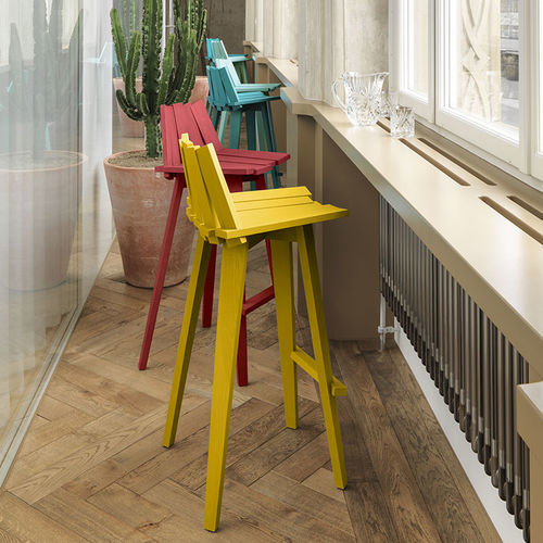 Sedia alta contemporanea - FRANK - Mogg - da interno / in frassino / in legno tinto