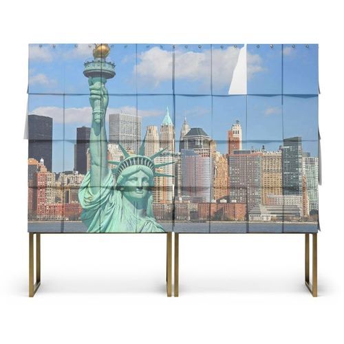 Credenza alta - NOTES - Mogg - design originale / in MDF laccato / in metallo