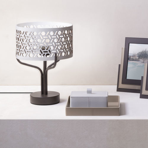 Lampada da tavolo - RUDI  - Giobagnara - in metallo / in pelle / contemporanea