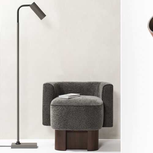 Lampada da terra - TEKNA      - Giobagnara - in pelle / contemporanea / con cavo