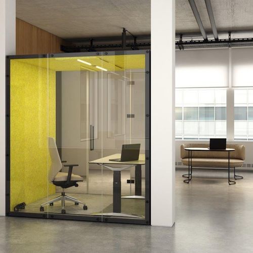 Isola di privacy per ufficio acustica - WALL_3_BOX - vank - a 1 posto / in vetro