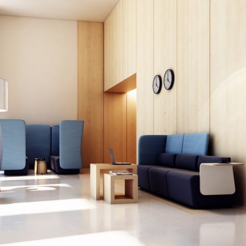 Poltrona contemporanea - MONT - vank - in tessuto / in legno compensato / in HPL