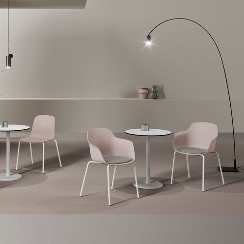Sedia visitatore minimalista - LORIA - vank - da interno / in plastica / con supporto in metallo