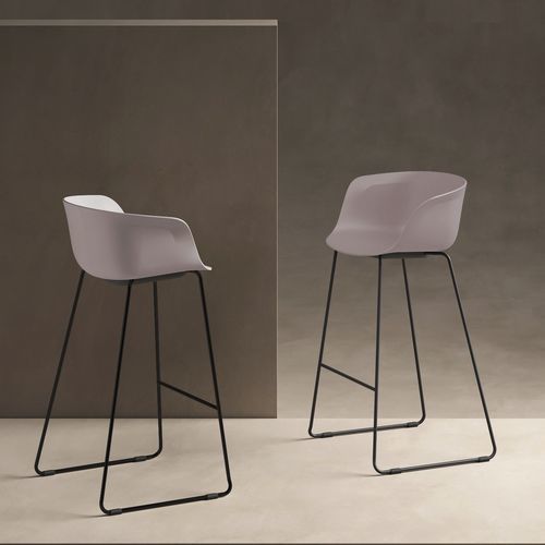 Sgabello da bar minimalista - LORIA - vank - in plastica / con supporto in metallo / girevole