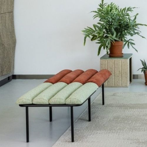 Panca design minimalista - LONG - vank - in tessuto / in pelle / in metallo