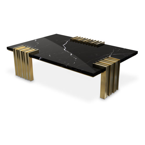 Tavolino basso contemporaneo - VERTIGO - LUXXU MODERN DESIGN & LIVING - in ottone / in marmo / con supporto in ottone