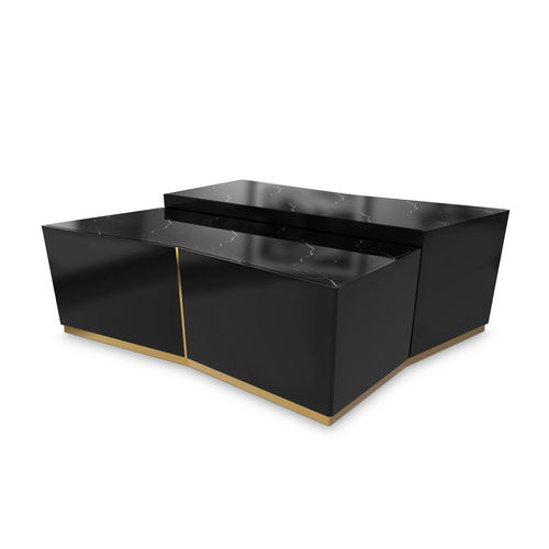Tavolino basso contemporaneo - BEYOND - LUXXU MODERN DESIGN & LIVING - in legno / in marmo / con supporto in ottone lucido
