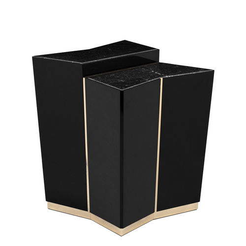 Tavolo d'appoggio contemporaneo - BEYOND - LUXXU MODERN DESIGN & LIVING - in legno laccato / in marmo / con supporto in ottone lucido
