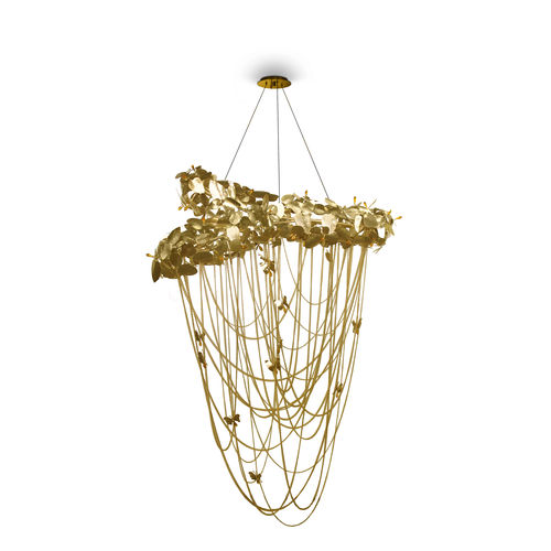 Lampadario contemporaneo - MCQUEEN - LUXXU MODERN DESIGN & LIVING - in cristallo / in ottone placcato oro / da 11 lampadine