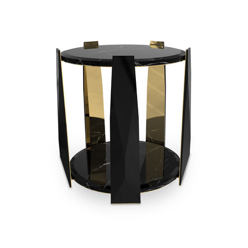 Tavolo d'appoggio contemporaneo - IMPERIUM  - LUXXU MODERN DESIGN & LIVING - in legno laccato / in marmo / con supporto in ottone lucido