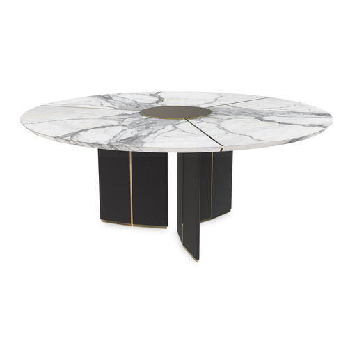 Tavolo da pranzo contemporaneo - ALGERONE - LUXXU MODERN DESIGN & LIVING - in ottone / in marmo / in pelle