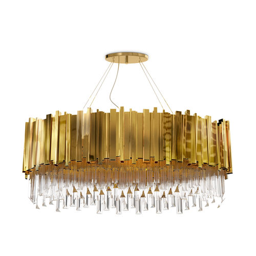 Lampadario contemporaneo - EMPIRE OVAL - LUXXU MODERN DESIGN & LIVING - in cristallo / in ottone