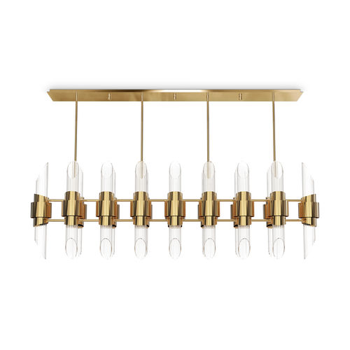 Lampadario contemporaneo - TYCHO RECTANGULAR  - LUXXU MODERN DESIGN & LIVING - in cristallo / in ottone
