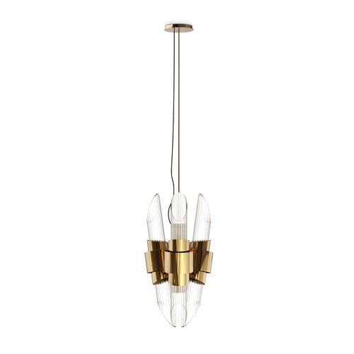 Lampada a sospensione - TYCHO - LUXXU MODERN DESIGN & LIVING - in ottone / in cristallo / in oro