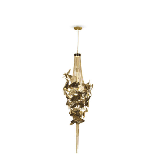 Lampada a sospensione - MCQUEEN - LUXXU MODERN DESIGN & LIVING - in ottone / in ottone placcato oro / in cristallo
