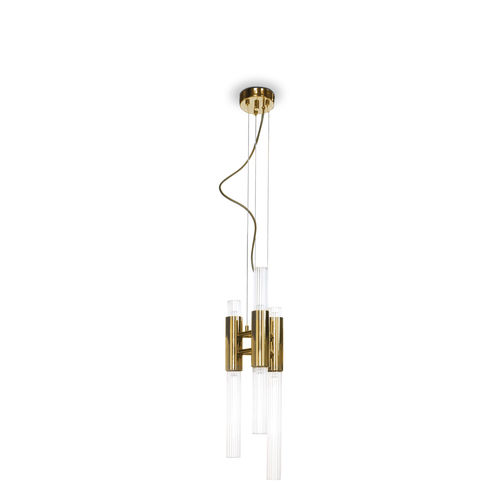 Lampada a sospensione - WATERFALL - LUXXU MODERN DESIGN & LIVING - in ottone / in ottone placcato oro / in cristallo