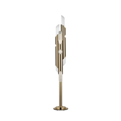 Lampada da terra - DRAYCOTT - LUXXU MODERN DESIGN & LIVING - in ottone / in ottone placcato oro / in cristallo
