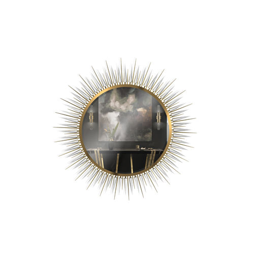 Specchio a muro - EXPLOSION XL - LUXXU MODERN DESIGN & LIVING - contemporaneo / rotondo / in ottone