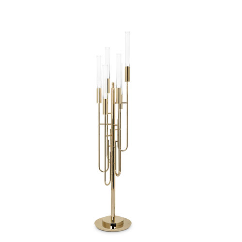 Lampada da terra - GALA - LUXXU MODERN DESIGN & LIVING - in ottone / in ottone placcato oro / in cristallo