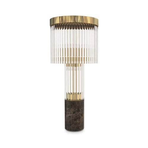 Lampada da tavolo - PHARO I - LUXXU MODERN DESIGN & LIVING - in ottone placcato oro / in cristallo / in marmo