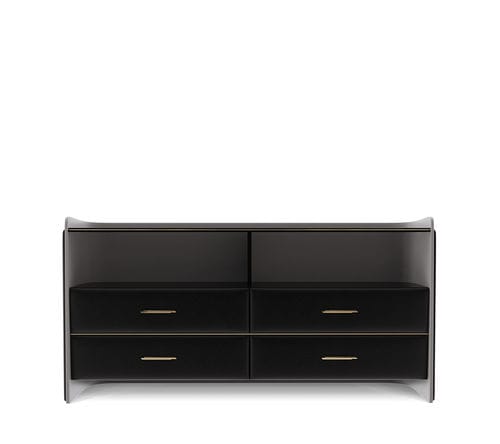 Cassettone contemporaneo -  CHARLA  - LUXXU MODERN DESIGN & LIVING - in legno / in ottone / in pelle