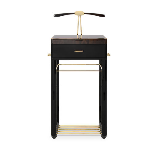 Servo muto da terra -  WALTZ - LUXXU MODERN DESIGN & LIVING - in legno laccato / in pelle / in vetro
