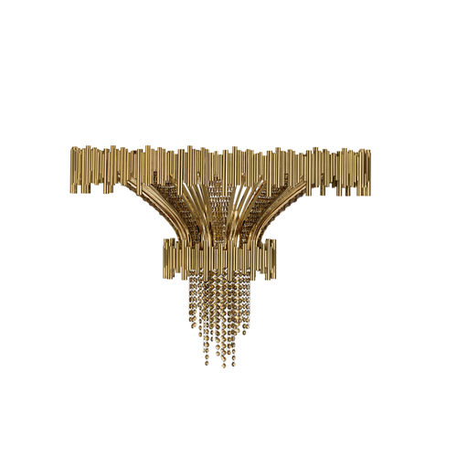 Plafoniera contemporanea - SCALA - LUXXU MODERN DESIGN & LIVING - rotonda / in cristallo / in ottone placcato oro
