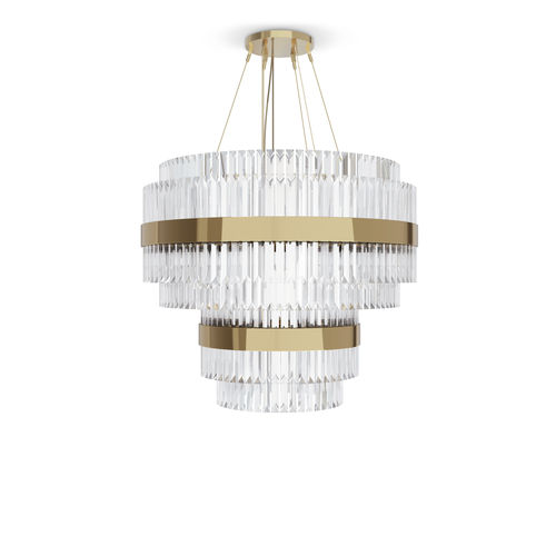 Lampadario contemporaneo - LIBERTY ROUND - LUXXU MODERN DESIGN & LIVING - in cristallo / in ottone / contract