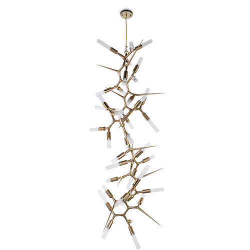 Lampadario contemporaneo - SHARD  - LUXXU MODERN DESIGN & LIVING - in cristallo / in ottone placcato oro / contract