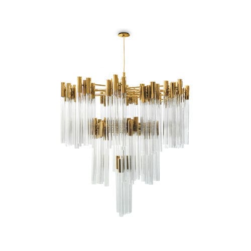 Lampadario contemporaneo - BURJ - LUXXU MODERN DESIGN & LIVING - in cristallo / in ottone placcato oro / contract