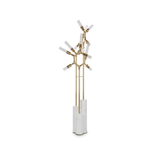 Lampada da terra - Shard - LUXXU MODERN DESIGN & LIVING - in ottone / in vetro / in marmo