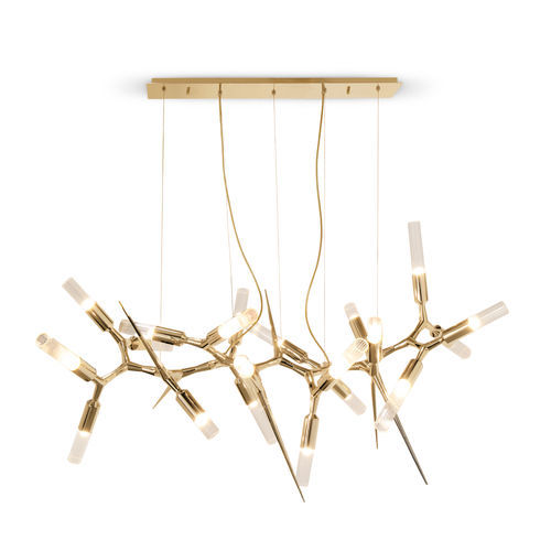 Lampada a sospensione - SHARD  - LUXXU MODERN DESIGN & LIVING - in ottone placcato oro / in cristallo / contemporanea