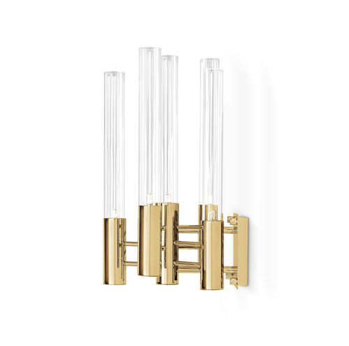 Applique contemporanea - BURJ - LUXXU MODERN DESIGN & LIVING - da interno / in ottone placcato oro / in cristallo