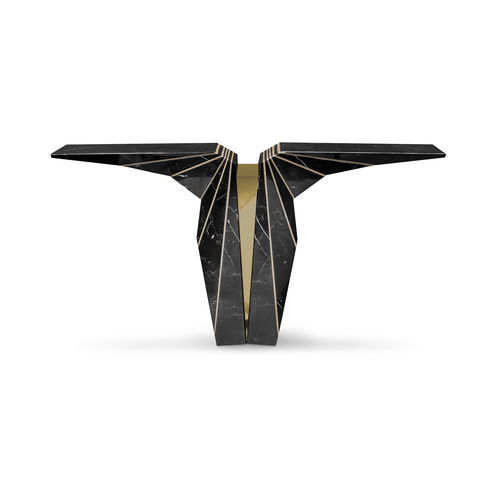 Consolle contemporanea - SUSPICION - LUXXU MODERN DESIGN & LIVING - in ottone / in marmo / con supporto in marmo