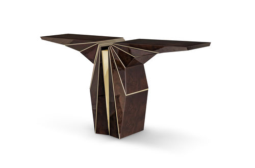 Consolle contemporanea - SUSPICION  - LUXXU MODERN DESIGN & LIVING - in legno laccato / in noce / in ottone lucidato