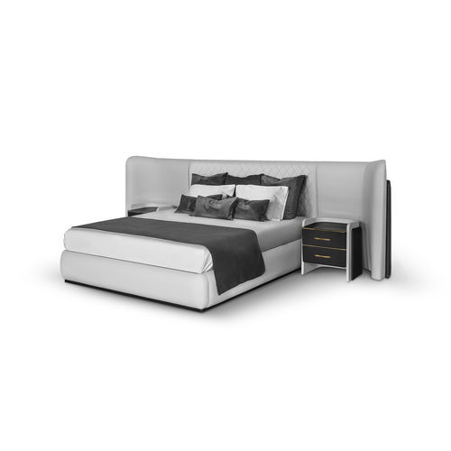 Letto matrimoniale - CHARLA XL - LUXXU MODERN DESIGN & LIVING - contemporaneo / imbottito / con testiera in pelle
