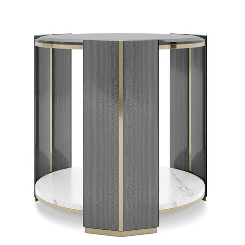 Tavolo d'appoggio contemporaneo - Algerone Big - LUXXU MODERN DESIGN & LIVING - in legno / in vetro fumè / in ottone lucidato