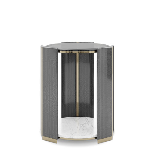 Tavolo d'appoggio contemporaneo - Algerone Small - LUXXU MODERN DESIGN & LIVING - in legno / in vetro fumè / in ottone lucidato
