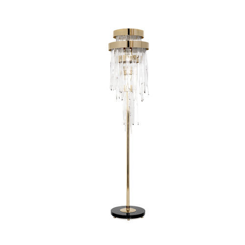 Lampada da terra - BABEL - LUXXU MODERN DESIGN & LIVING - in ottone / in cristallo / in marmo