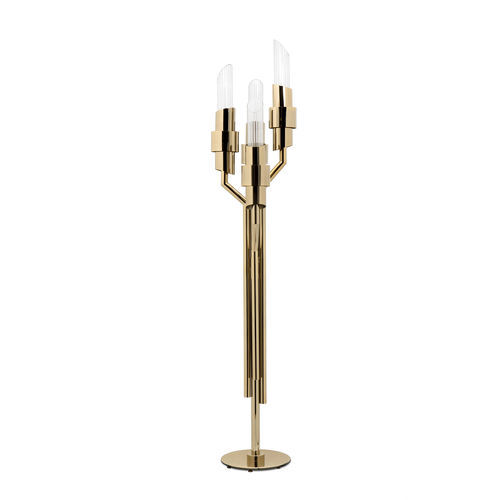 Lampada da terra - TYCHO - LUXXU MODERN DESIGN & LIVING - in ottone / in ottone placcato oro / in cristallo