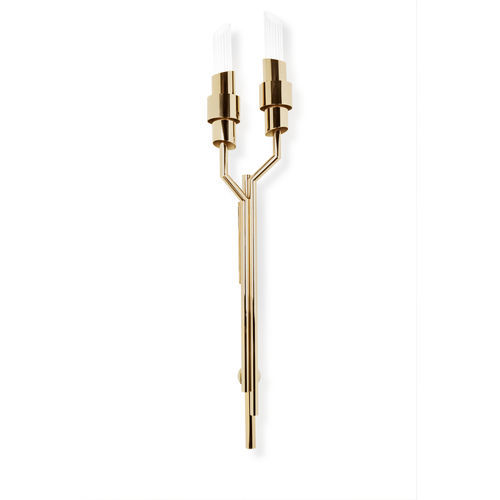 Applique contemporanea - TYCHO TORCH - LUXXU MODERN DESIGN & LIVING - da interno / in ottone placcato oro / in cristallo