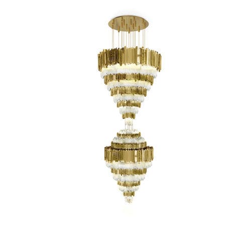 Lampadario contemporaneo - EMPIRE XL - LUXXU MODERN DESIGN & LIVING - in cristallo / in ottone placcato oro / contract
