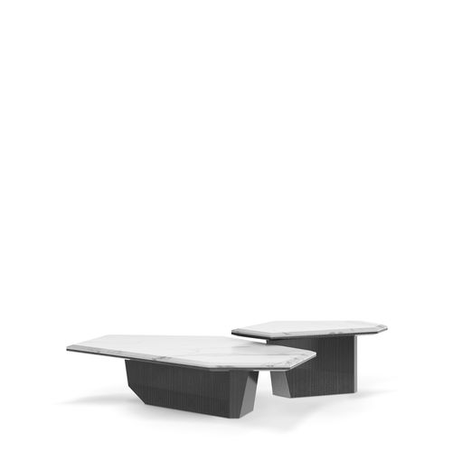 Tavolino basso contemporaneo - Algerone Set II - LUXXU MODERN DESIGN & LIVING - in marmo / con supporto in legno di eucalipto / per uso residenziale