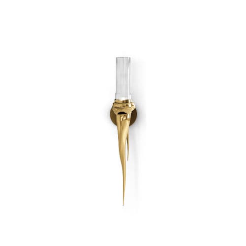 Applique in stile - Wax Small - LUXXU MODERN DESIGN & LIVING - da interno / in ottone placcato oro / in cristallo