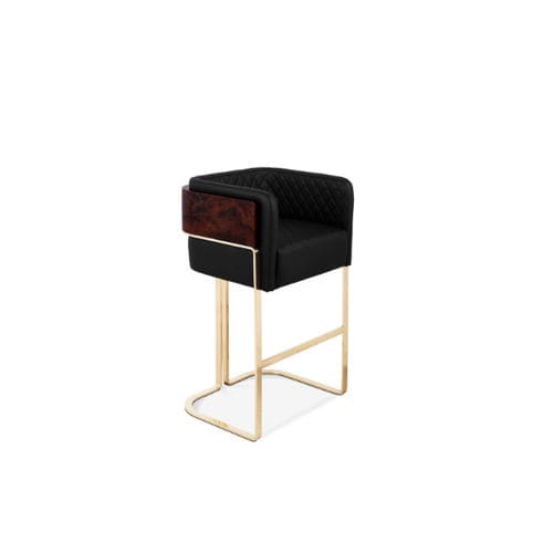 Sedia alta contemporanea - NURA - LUXXU MODERN DESIGN & LIVING - da interno / in pelle / in legno