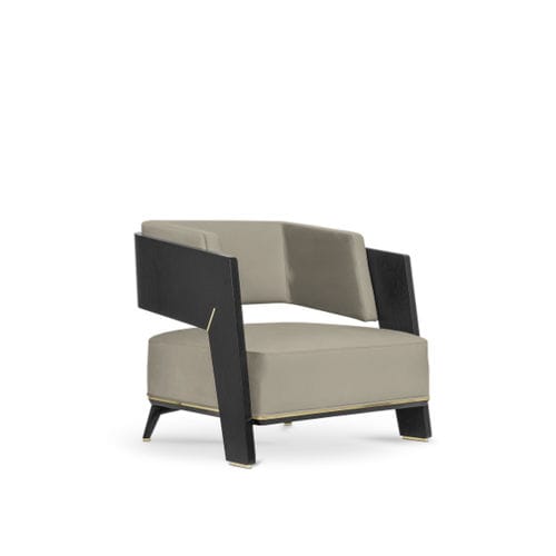 Poltrona contemporanea - GALEA - LUXXU MODERN DESIGN & LIVING - in velluto / in legno / in ottone