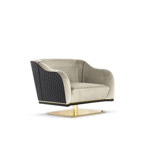 Poltrona contemporanea - SABOTEUR - LUXXU MODERN DESIGN & LIVING - in velluto / in pelle / in ottone
