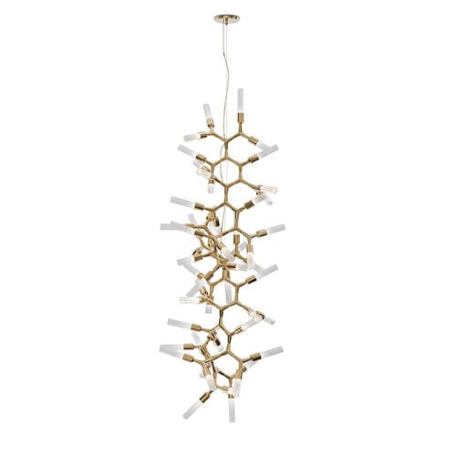 Lampadario contemporaneo - SHARD II - LUXXU MODERN DESIGN & LIVING - in cristallo / in ottone placcato oro / contract