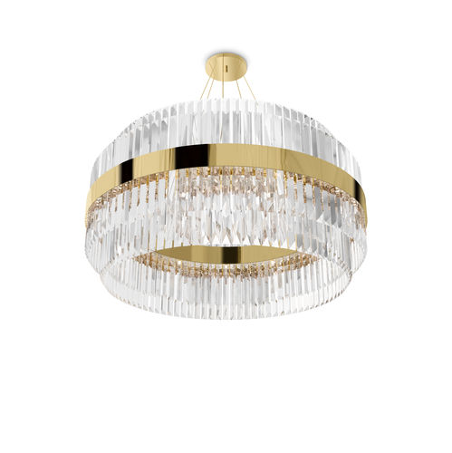 Lampadario contemporaneo - LIBERTY - LUXXU MODERN DESIGN & LIVING - in cristallo / in ottone placcato oro / contract